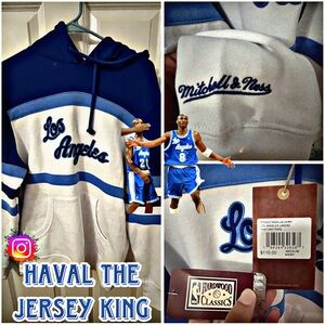 Los Angeles Lakers Mitchell & Ness Blue/White Head Coach Hoodie (M)